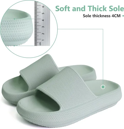 Vista 3 de Youecci Sandalias de nube para niños, sandalias de ducha, sandalias de baño, piscina, cómodas pantuflas de suela gruesa, zapatos de playa