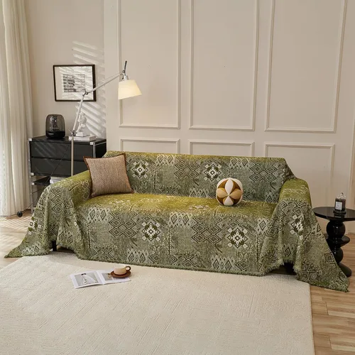 Vista 33 de DREAMINGO Funda de Sofá de Chenilla Beige Bohemia Geométrica Jacquard para Sofá de 3 Cojines Antideslizante Seccional Forma de L para Perros