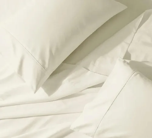 Vista 5 de Royal Tradition Cool and Crisp Percale Cotton 4pc Sheet Set (Full Size, Blue) Made in USA Breathable Classic Bed Sheets