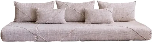 Vista 27 de arabicsofa Sofás de Suelo Coloridos de Estilo Marroquí – Cojines de Suelo Modulares Hechos a Mano (Beige 16, Sofá de Suelo de 4 pies)