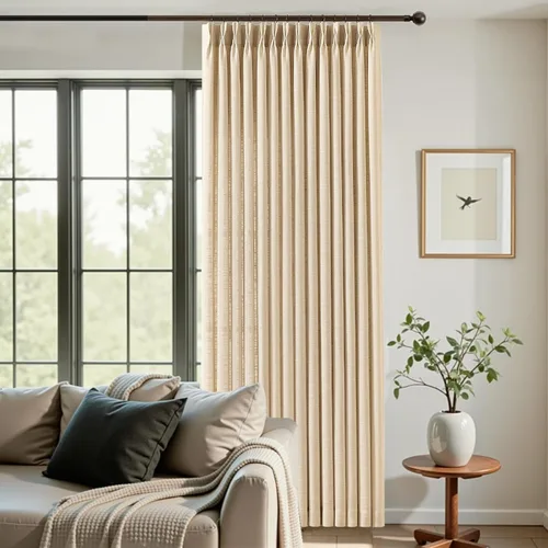 Vista 29 de Cortinas plisadas de lino semitransparentes de 96 pulgadas, filtrado de luz Natural