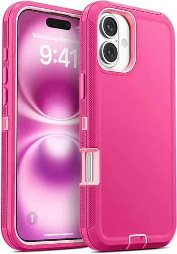 Vista 13 de Jelanry - Funda para iPhone 15 5G, protección resistente, resistente, color negro Dropproof & Dual-Layer Protective Back Cover with Port Anti