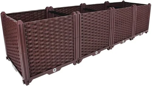 Vista 38 de BAOYOUNI - Juego de jardinera cuadrada para interiores o exteriores, maceta de plástico, caja de cultivo para verduras frescas, hierbas, flores