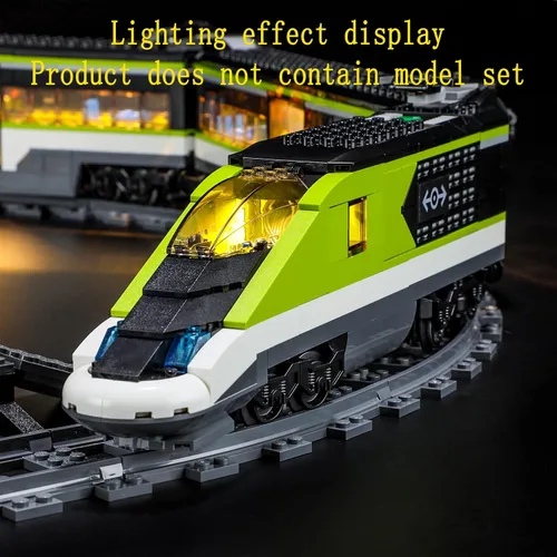 Vista 7 de GEAMENT Kit de luces LED compatible con el tren de pasajeros LEGO Express, juego de iluminación para modelo de construcción City 60337