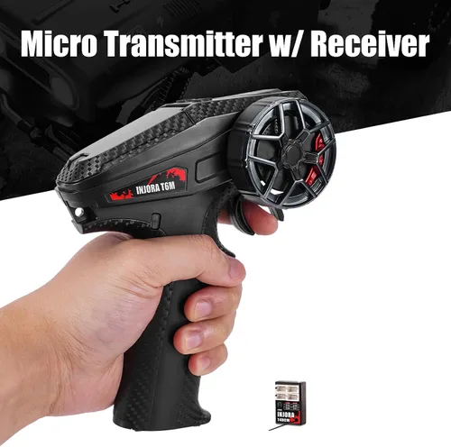 Vista 5 de INJORA T6M Transmisor Micro 2.4GHz con Receptor Compacto T4DCM para Coche RC 1/30 1/24 1/18