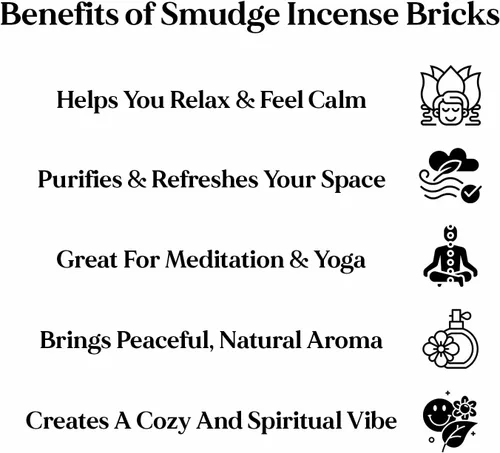 Vista 4 de Smudge - Juego de 45 ladrillos de incienso, Palo Santo, salvia blanca, sandalias Oudh para limpieza de energía negativa y protección, aromaterapia