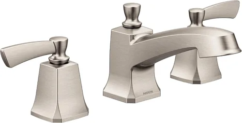 Vista 7 de Grifo de lavabo de baño Moen Conway cromado de dos manijas extendido con válvula incluida, 84926