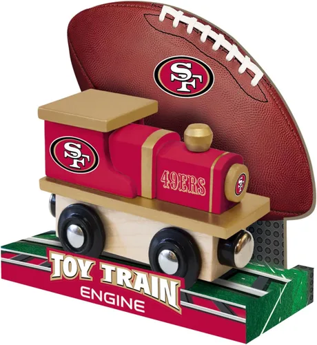 Vista 5 de MasterPieces NFL San Francisco 49ers - Tren de juguete de madera real, para mayores de 3 años, color negro