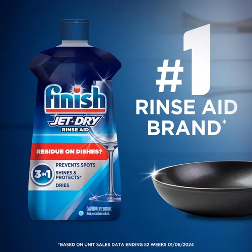 Vista 6 de Finish Jet-Dry Abrillantador para Lavavajillas, Compatible con Detergente para Lavavajillas, Previene Manchas y Residuos, Seca, Abrillanta