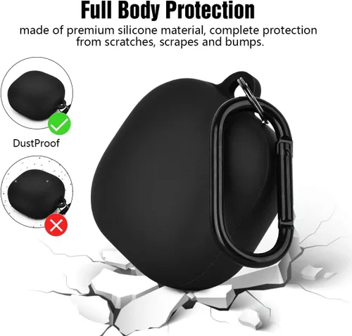 Vista 5 de Estuche de silicona AIRSPO Compatible para Samsung Galaxy Buds 2 Pro/Galaxy Buds2/ Galaxy Buds Pro 2/ Galaxy Buds Live/Galaxy Buds FE (Negro)