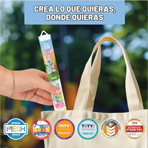 Vista 5 de Plus Plus Bunny - Juego de bloques de construcción de rompecabezas 3D, mini piezas entrelazadas, actividades divertidas de vacaciones para niños