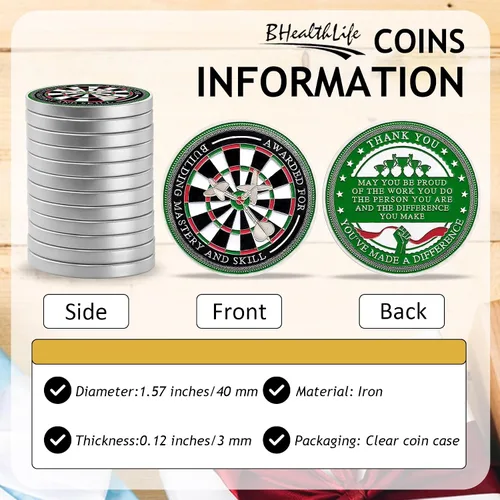 Vista 4 de BHealthLife Juego de 5 monedas de premio de maestría de construcción y habilidades, monedas de agradecimiento a los empleados para honrar