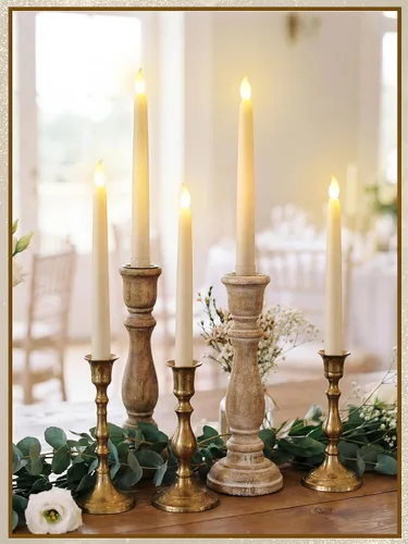 Vista 4 de Funtery 48 velas LED sin llama, marfil, 8 pulgadas, estilo compacto