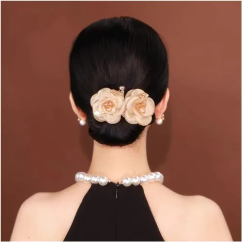Vista 11 de Ins Style Rizador de Cabello Perezoso Elegante, Creador de Moño de Cabello de Cristal, Accesorios para el Cabello de Moño con Peinado de Torsión