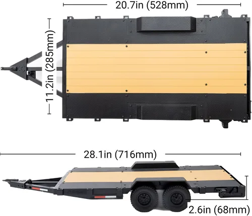 Vista 15 de Axial 1/10 SCX10 remolque de vehículo de cama plana, AXI-3409