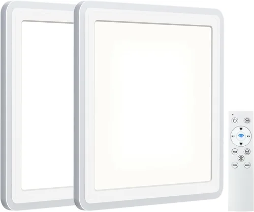 Vista 10 de Annaror Lámpara de techo LED inteligente WiFi, lámpara de montaje empotrado RGB de 13 pulgadas con control remoto, compatible con Alexa Google Home