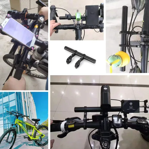 Vista 4 de NOTHER Extensor de manillar de bicicleta, soporte de extensión de manillar de bicicleta doble ligero y duradero para sostener motocicleta, lámpara