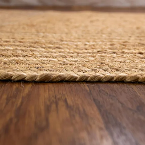 Vista 7 de Super Area Rugs Alfombra de yute – Alfombra reversible de fibra natural – Revestimiento ecológico para suelo de cocina – Puerta tejida a mano