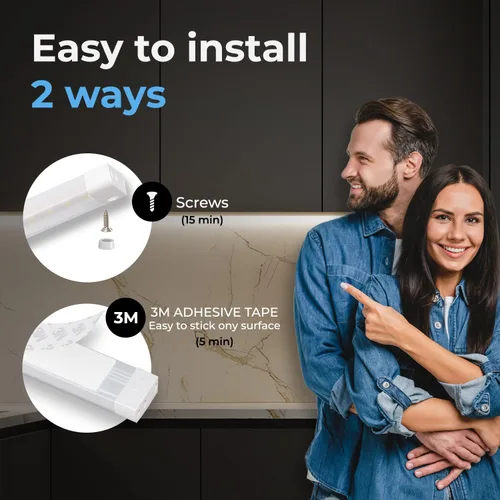 Vista 4 de EShine Kit de iluminación LED activado por movimiento de mano para debajo del gabinete, regulable, paquete de 1, 20 pulgadas - Control de atenuación