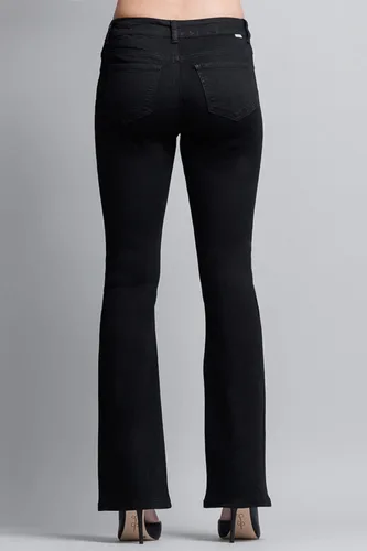 Vista 6 de Enjean Jeans clásicos y desgastados de tiro alto para mujer
