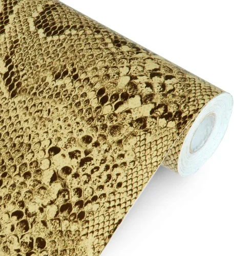Vista 2 de Elegante estampado de cobra - Papel pintado autoadhesivo para decoración del hogar (rollo)