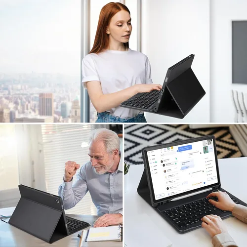 Vista 7 de Funda con teclado para Samsung Galaxy Tab A9+/Plus 11'' 2023(SM-X210/X216/X218), funda con teclado para Samsung Tab A9+ con soporte para S Pen
