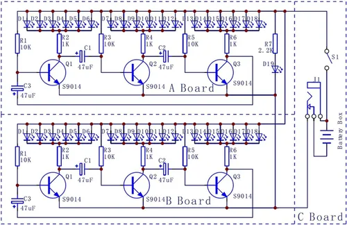 Vista 7 de Adeept Colorido árbol de Navidad 3D LED DIY Kits, 7 colores flash RGB circuito LED electrónico montar kits divertidos, proyecto STEM placa PCB