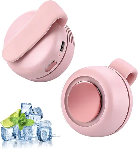 Vista 9 de enterlent Mini ventilador eléctrico portátil silencioso sin aspas, mini ventilador de torbellino para ventilador de clip de cintura (3 velocidades)