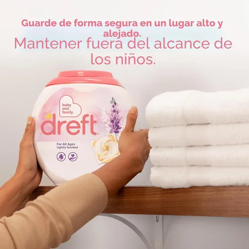 Vista 9 de Dreft - Detergente para ropa en cápsulas XL, aroma ligero, lavanda, 18