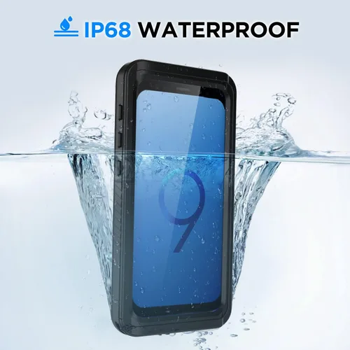 Vista 3 de Lanenas Funda para Samsung Galaxy S9, impermeable, a prueba de polvo, a prueba de caídas con protector de pantalla integrado, 5.8 pulgadas, 360°