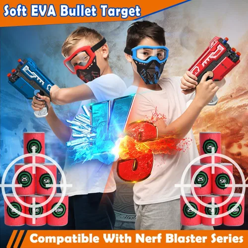 Vista 7 de POKONBOY Objetivo de bala suave, objetivo de dardos de bala EVA compatible con pistolas Nerf Blasters
