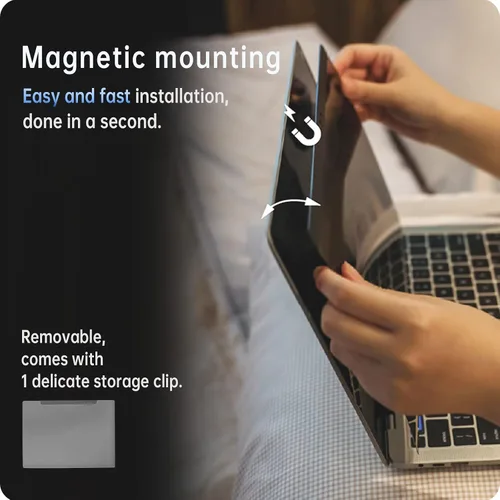 Vista 2 de Peslv Filtro de Privacidad Magnético para Macbook de 12 Pulgadas (2012-2017), Filtro Anti Luz Azul Deslumbrante Extraíble Filtro de Pantalla Mate