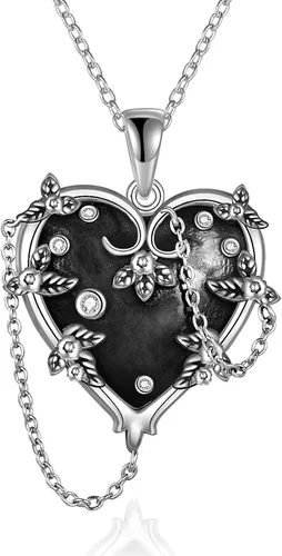 Vista 2 de Conjuntos de joyas góticas para mujer, plata de ley 925, emo gótico, regalos de Halloween para mujer