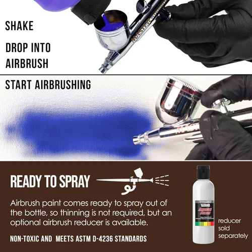 Vista 3 de U.S. Art Supply Pintura acrílica transparente para aerógrafo con efectos especiales, color marrón oscuro, botella de 8 onzas, colores no tóxicos a