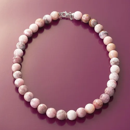 Vista 6 de Ross-Simons 12mm Pastel Pink Opal Bead Necklace With Sterling Silver