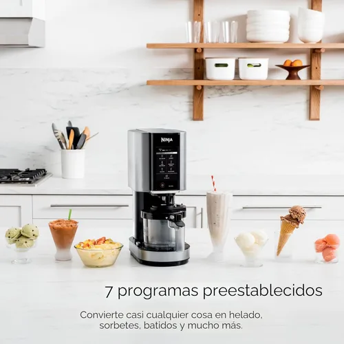 Vista 3 de Ninja CREAMi Paquete de Máquina para Hacer Helados Incluye (4) Recipientes de 16 oz. para Gelato, Mezclas, Batidos, Sorbete, Cuencos de Batidos