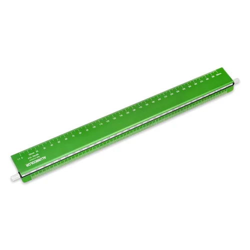 Vista 2 de Alumicolor Select-a-Scale Herramienta de dibujo métrico con varilla de calibración (30CM, verde)