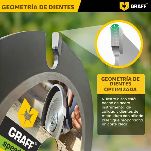 Vista 5 de GRAFF SPEEDCUTTER Disco de tallado de madera de 5 pulgadas para amoladora angular - Hoja de sierra circular para cortar, esculpir y dar