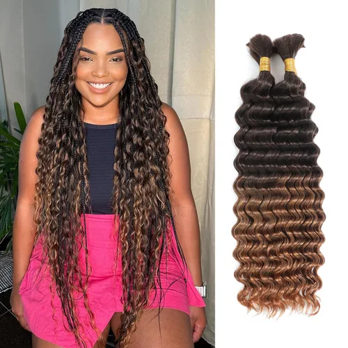 Vista 20 de Urbeauty Cabello Humano para Trenzar para Trenzas Boho Bob - Cabello Bohemio de Onda Profunda para Trenzar - Negro Azabache, 14 pulgadas Sin Nudos