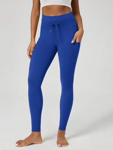 Vista 4 de ODODOS Leggings con Cordón de Amarre y Bolsillo para Uso Diario para Mujeres de Cintura Alta 25" 28" Pantalones de Yoga para Entrenamiento