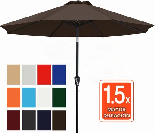 Vista 2 de ABCCANOPY 7.5FT Patio Umbrella Outdoor 6 RibsTable Umbrella(Brown)