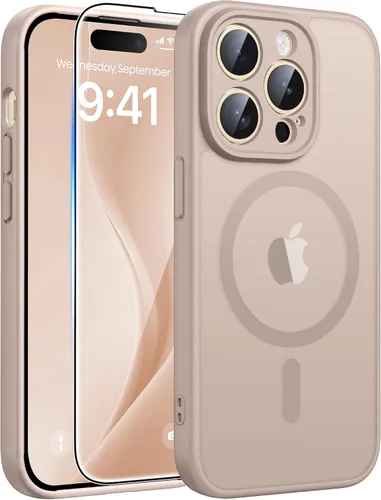 Vista 40 de FNTCASE - Funda para iPhone 16 Pro: magnética, mate, translúcida, de grado militar, protectora contra caídas, resistente, fina, duradera y a prueba