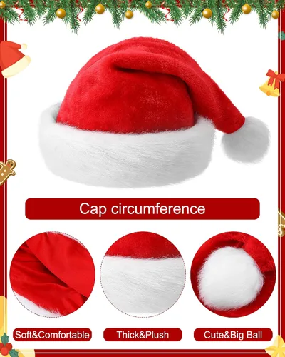 Vista 5 de Eurzom Juego de 4 marcos de sombrero y lentes para fiesta de Navidad, sombrero de vaquero de Papá Noel, corona de Navidad verde, sombrero de Papá