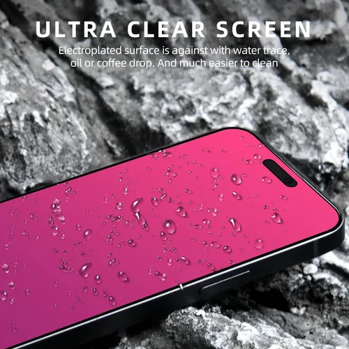 Vista 7 de EGKimBa Protector de pantalla de privacidad Compatible con iPhone 14 Pro Max, iPhone 16 Plus, 15 Plus, 6.7 pulgadas Vidrio templado electroplateado