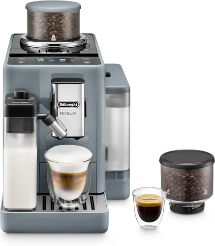 Vista 16 de De'Longhi Rivelia - Máquina automática de café expreso con molinillo y espumador de leche, cafetera todo en uno, café con leche caliente y helado