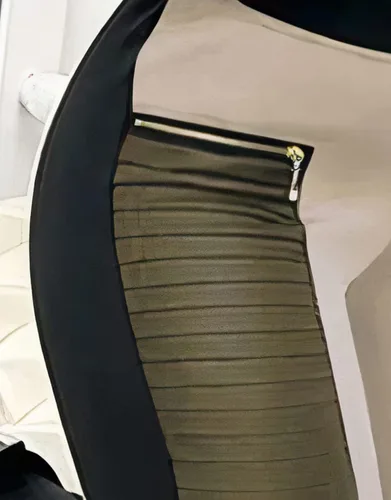 Vista 4 de Flamingals Leggings de piel sintética para mujer, cintura media, cierre de parche elástico