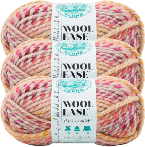 Vista 98 de Lion Brand Yarn - Ovillo de lana Wool-Ease Thick & Quick color fuerza aérea Super Bulky Wool Acrylic Blend Fiber for Soft Hats, Sweaters, Chunky