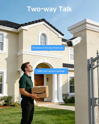 Vista 4 de Noorio 2K 4MP Solar Security Camera, 2.4/5G WiFi, Color Night Vision, SB400
