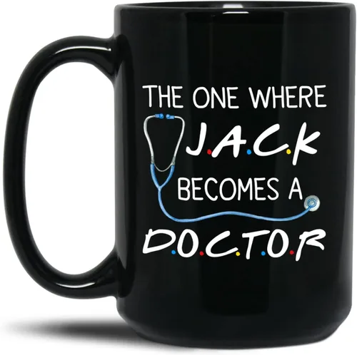 Vista 16 de Taza de café negra personalizada, regalo para agradecimiento al médico, divertida taza de café con texto en inglés "This Is A Doctor's Doctor's 11