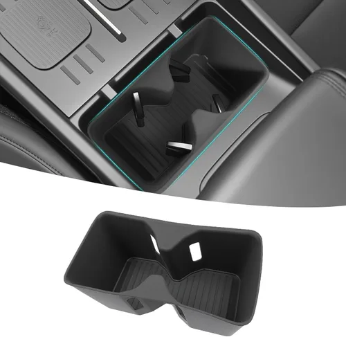 Vista 12 de Organizador de portavasos compatible con accesorios Chevy Equinox 2018-2024, sin ruido, a prueba de agua y polvo, TPE inserto para consola